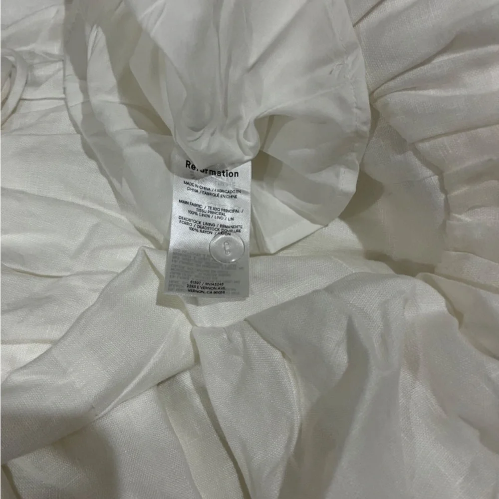 Reformation Balia Linen Dress in White - Picture 5 of 5
